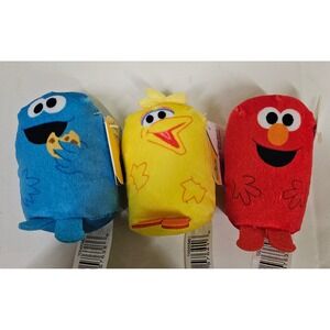 Sesame Street Podpals Mini Plush Set Elmo Cookie Monster Big Bird 3.5 inch New
